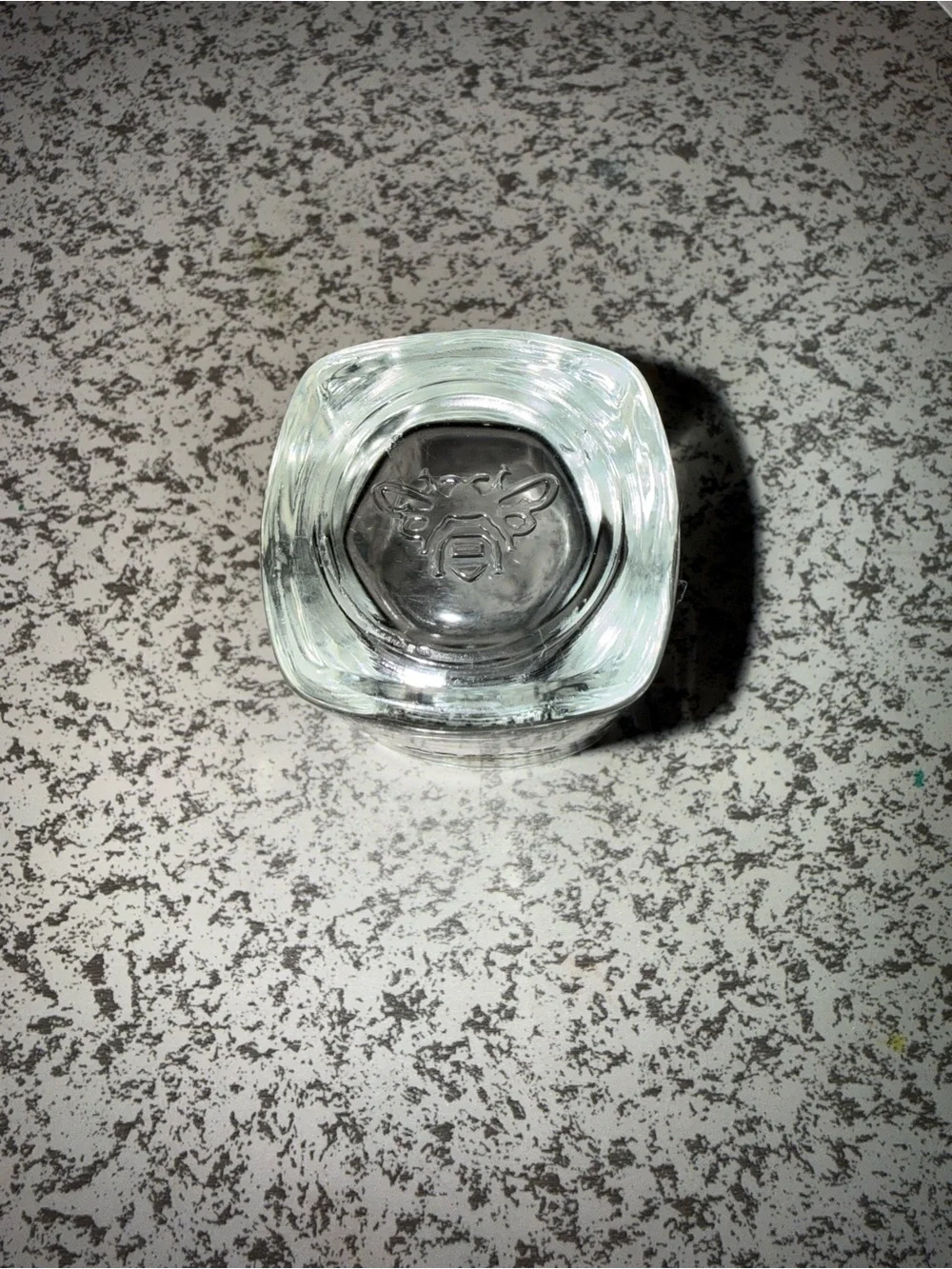 Whiskey Shot Glass Clear with Yellow Bee Logo-Jack Daniels Tennessee Honey